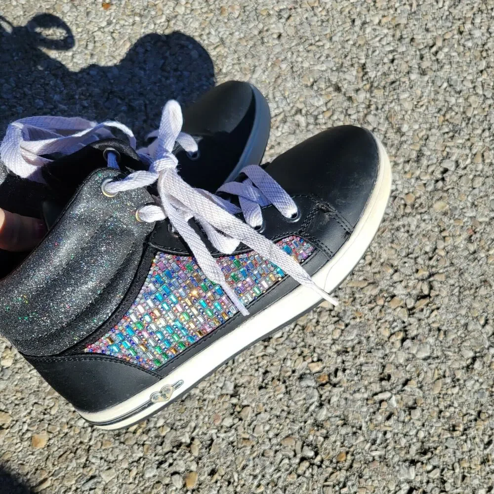 Skechers Shoes Girls 3 Sparkle Sneakers Shoes Purple Pink Blue Black Jewel‎ Lace